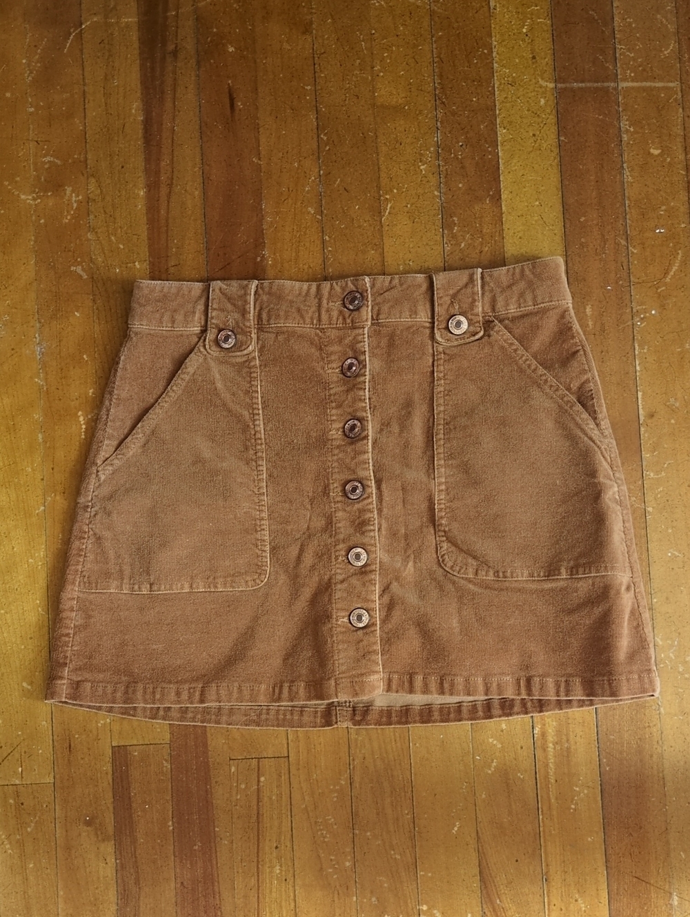 Forever 21 Rust Brown Corduroy Button-Front Mini Skirt